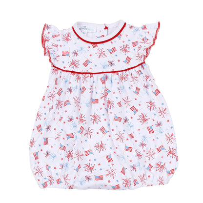 Sparkly Fourth Print Flutters Bubble