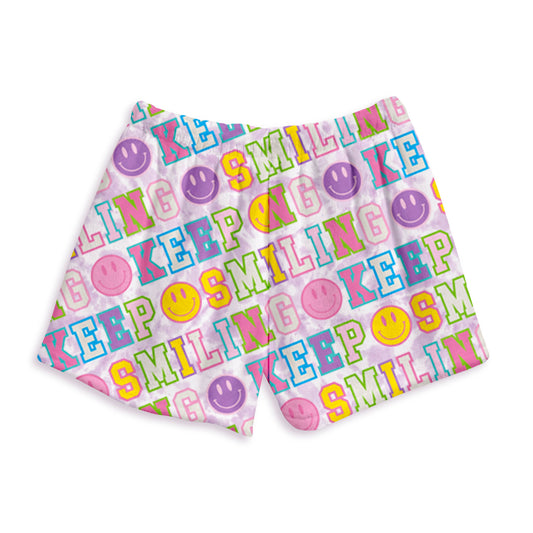 Varsity Print Plush Shorts