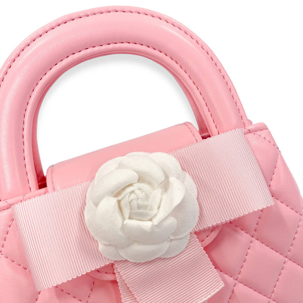 Floral Applique Quilted Bag | Pink