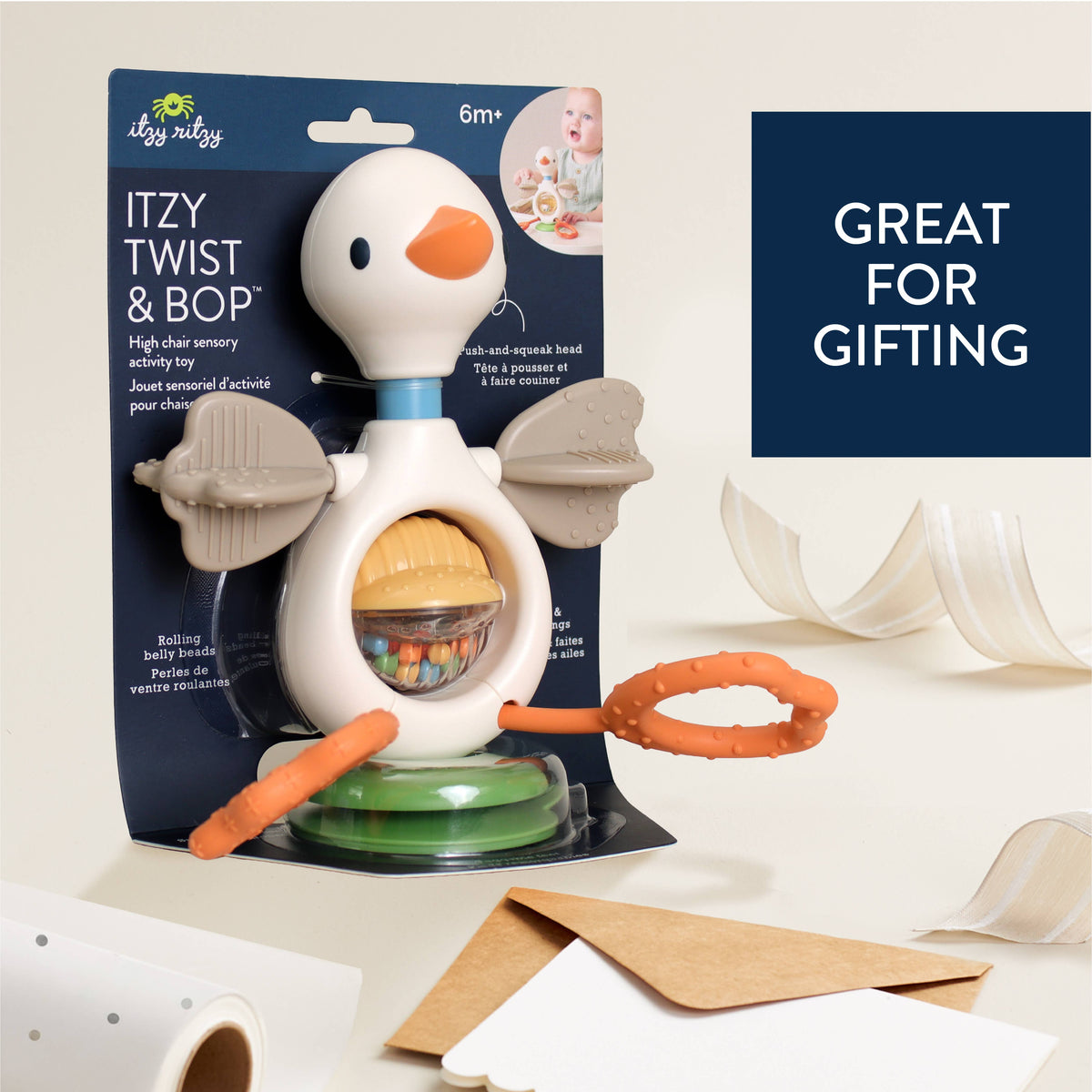 Itzy Twist & Bop™ | High Chair Sensory Toy Goose