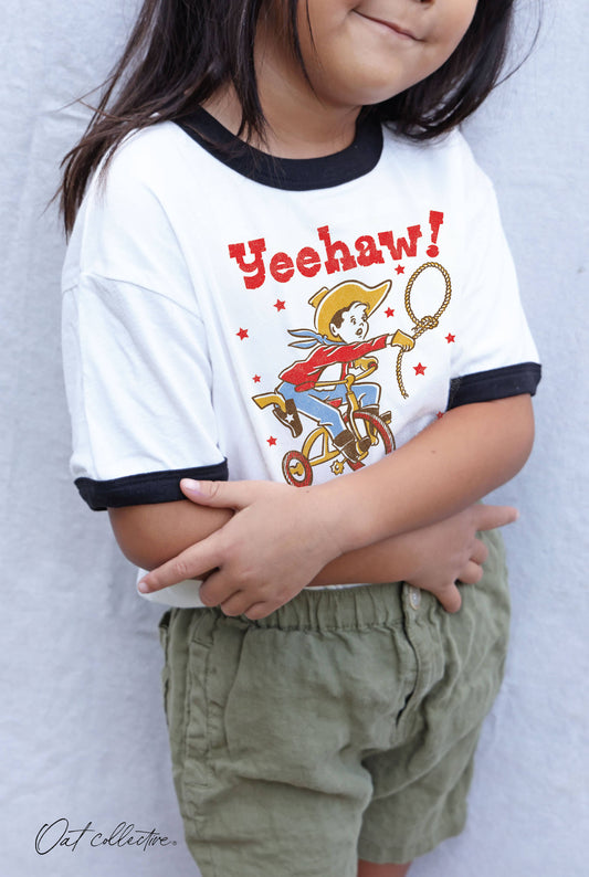 YEEHAW! Toddler Ringer Graphic Tee