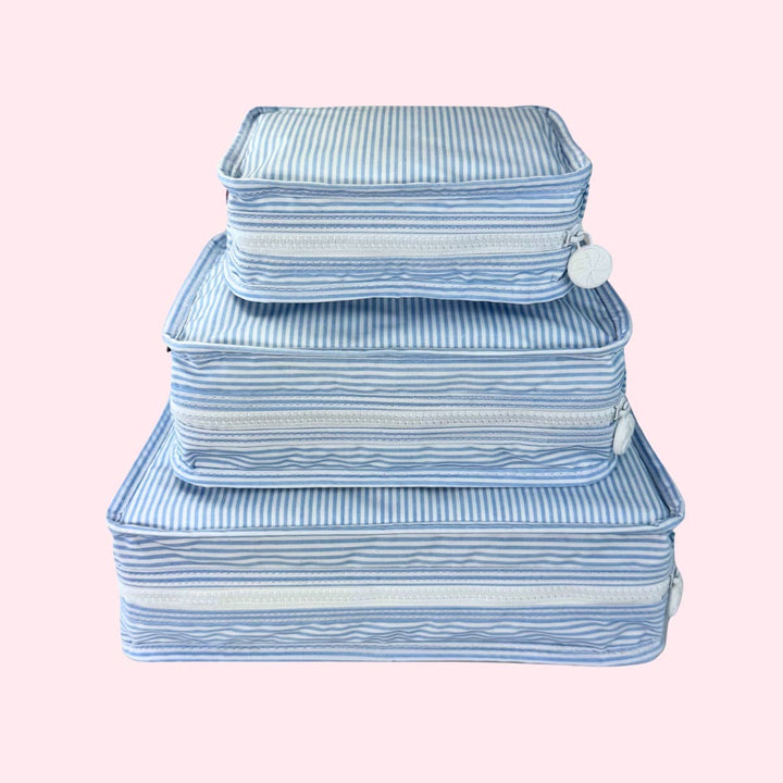 Baby Blue Stripe Stacking Set | Glossy