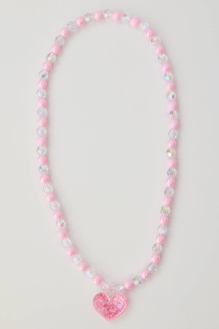 Pink Floating Heart Necklace