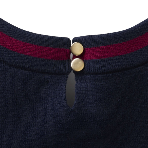 Milano Tipped Sweater Dress | Navy + Berry