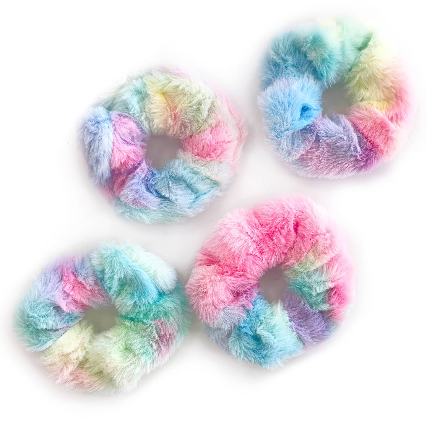 Tie-Dye Furry Scrunchies