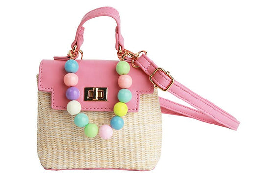 Colorful Basket Bag: Lavender