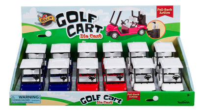 Rollin' Pull-Back Golf Cart-Toy Car, Die Cast