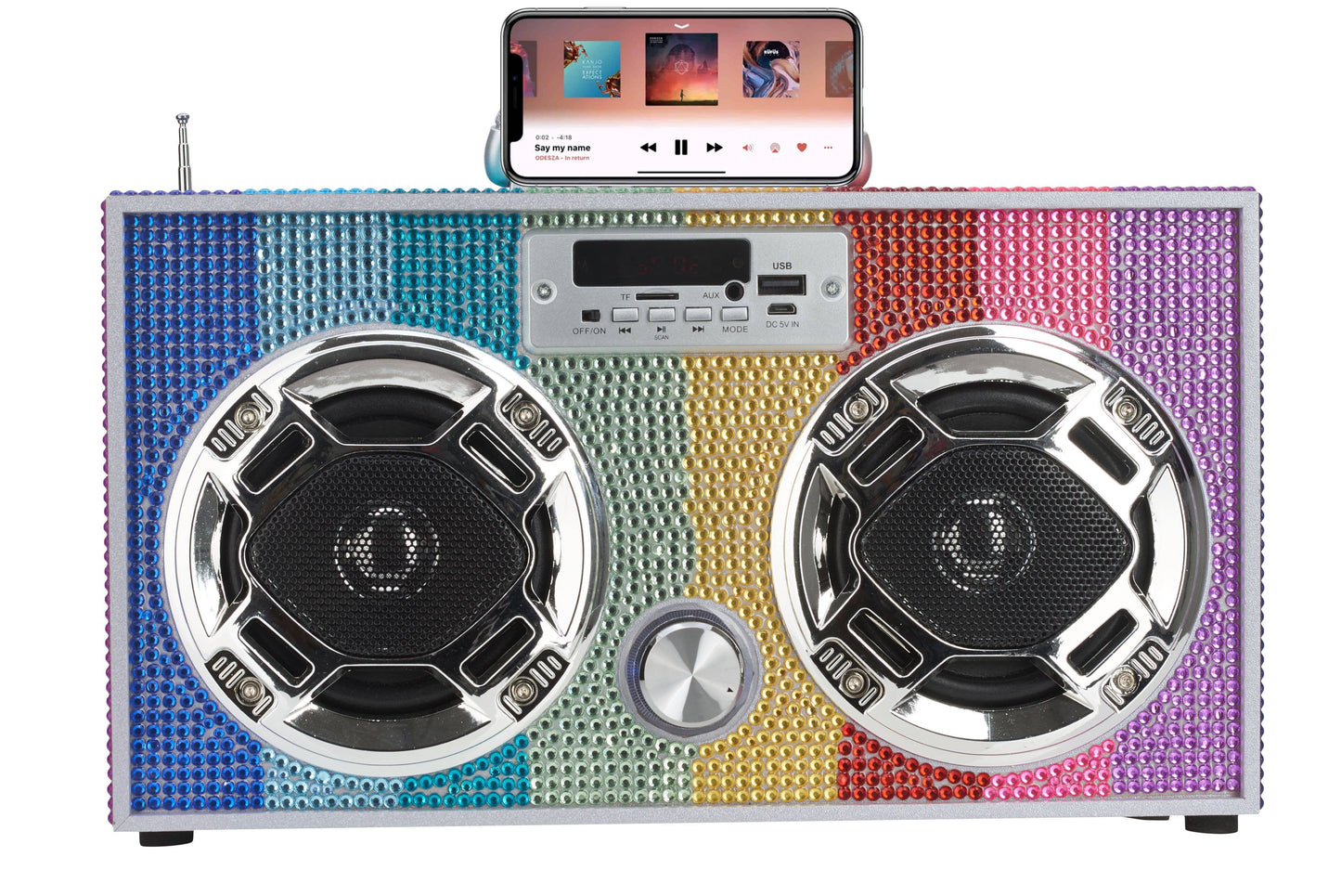 Rainbow Bling Wireless Boom Box with FM Radio