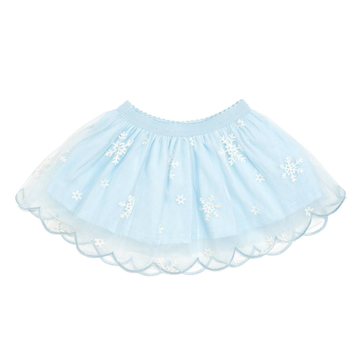Glitter Snowflake Scalloped Tutu Skirt