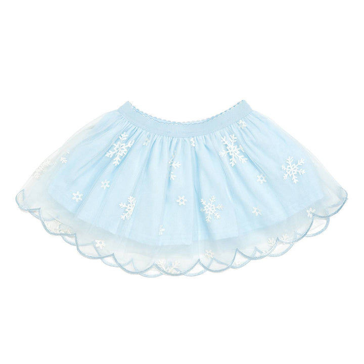 Glitter Snowflake Scalloped Tutu Skirt