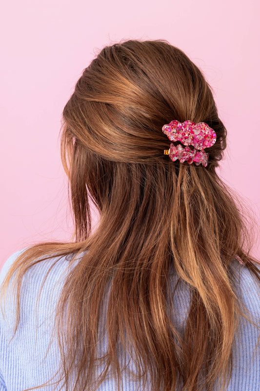 Hair Clip Set - Pink Confetti - Set of 2