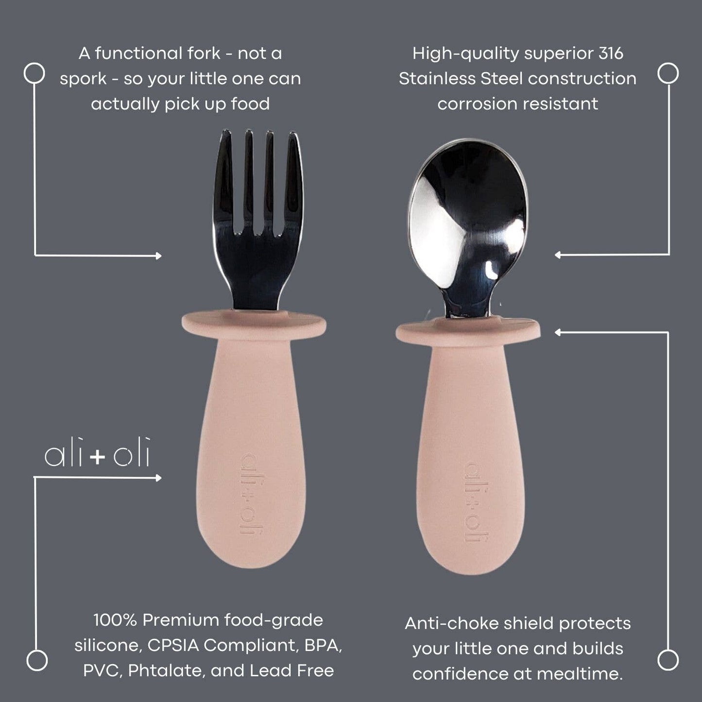 Spoon & Fork Learning Set | Pink