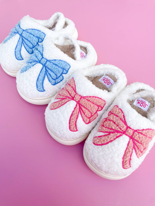 Toddler Bow Slippers | Blue