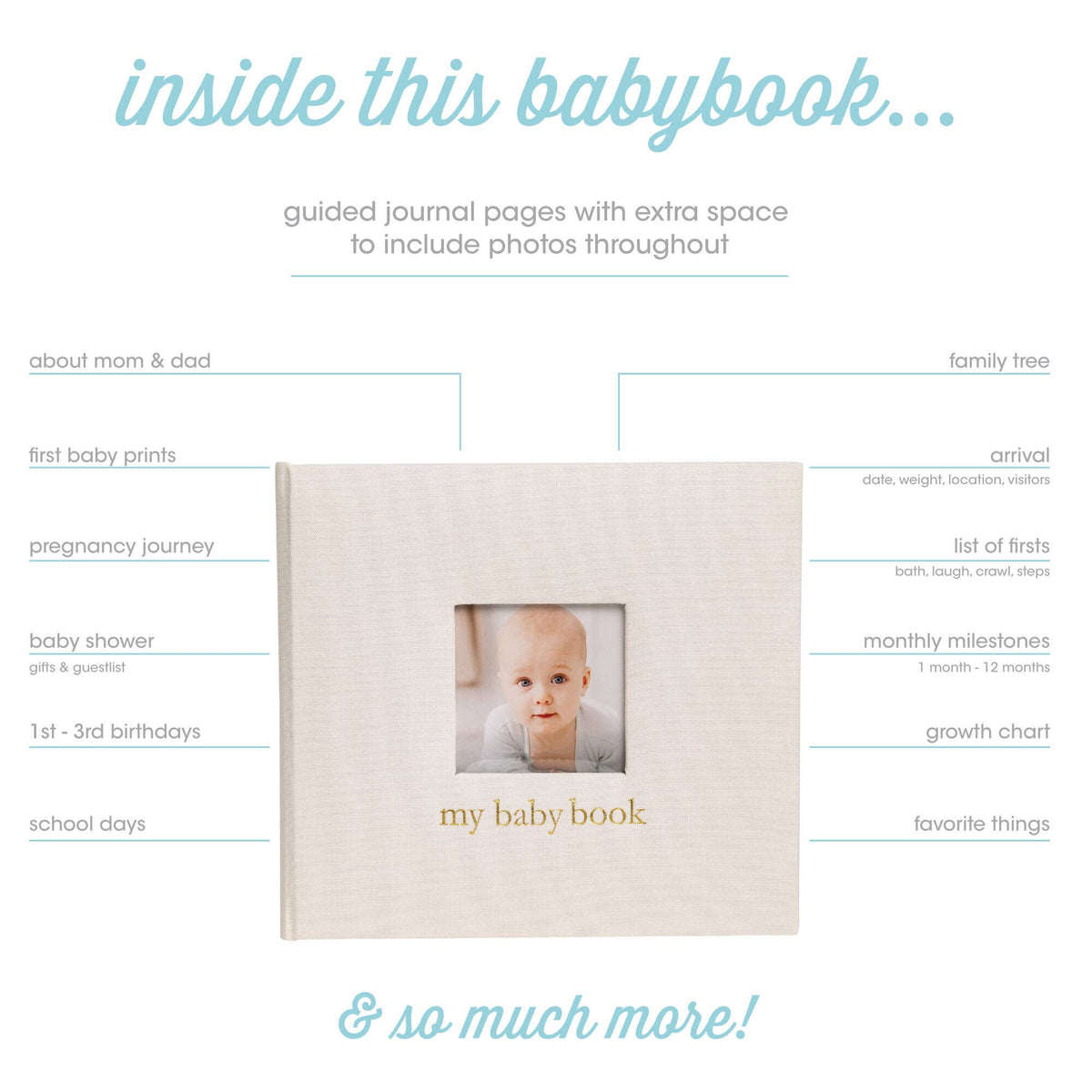 Ivory Linen Baby Memory Book