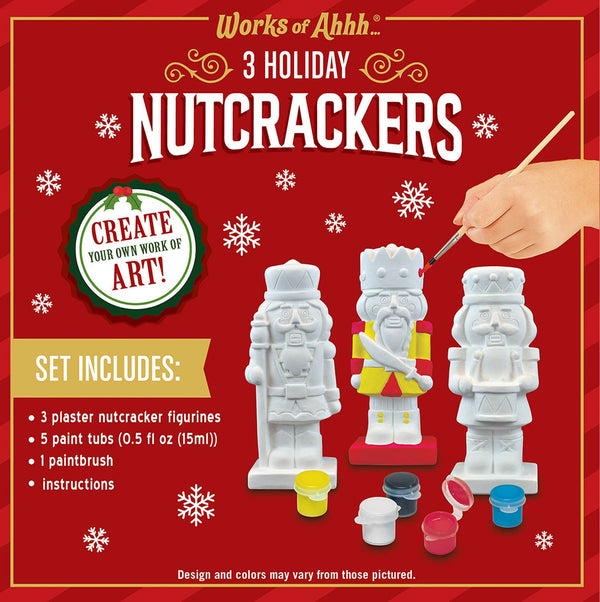 Holiday Nutcrackers - 3-Pack Plaster Paint Kit
