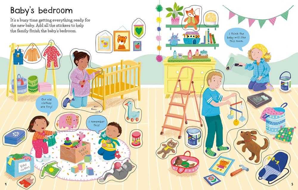 First Sticker Book The New Baby | Usborne