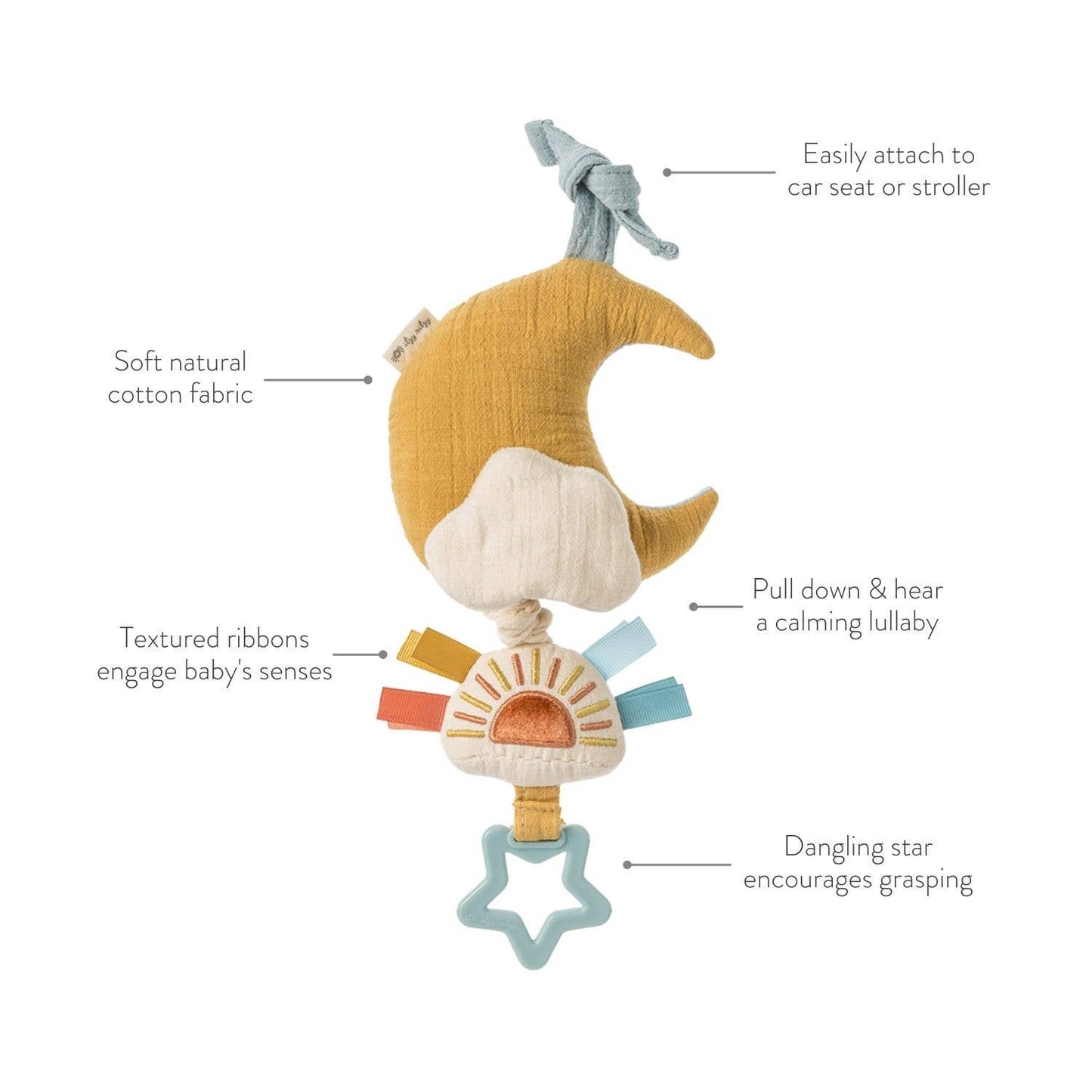 Bitzy Notes™ Musical Pull-Down Toy | Cloud/Sun