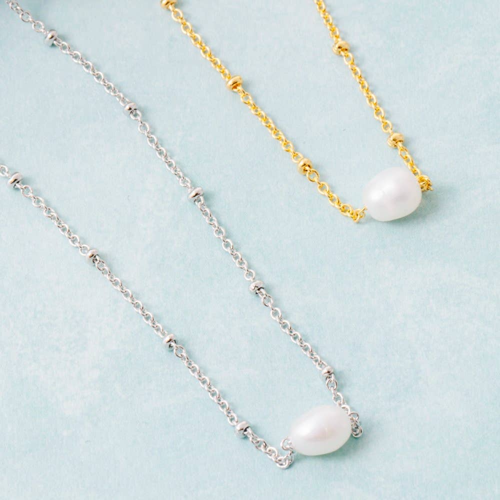 Gold Dipped Pearl Pendant Necklace