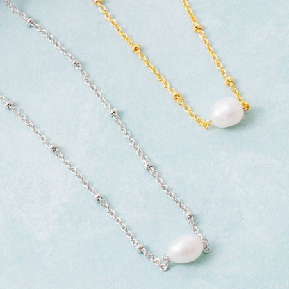 Gold Dipped Pearl Pendant Necklace