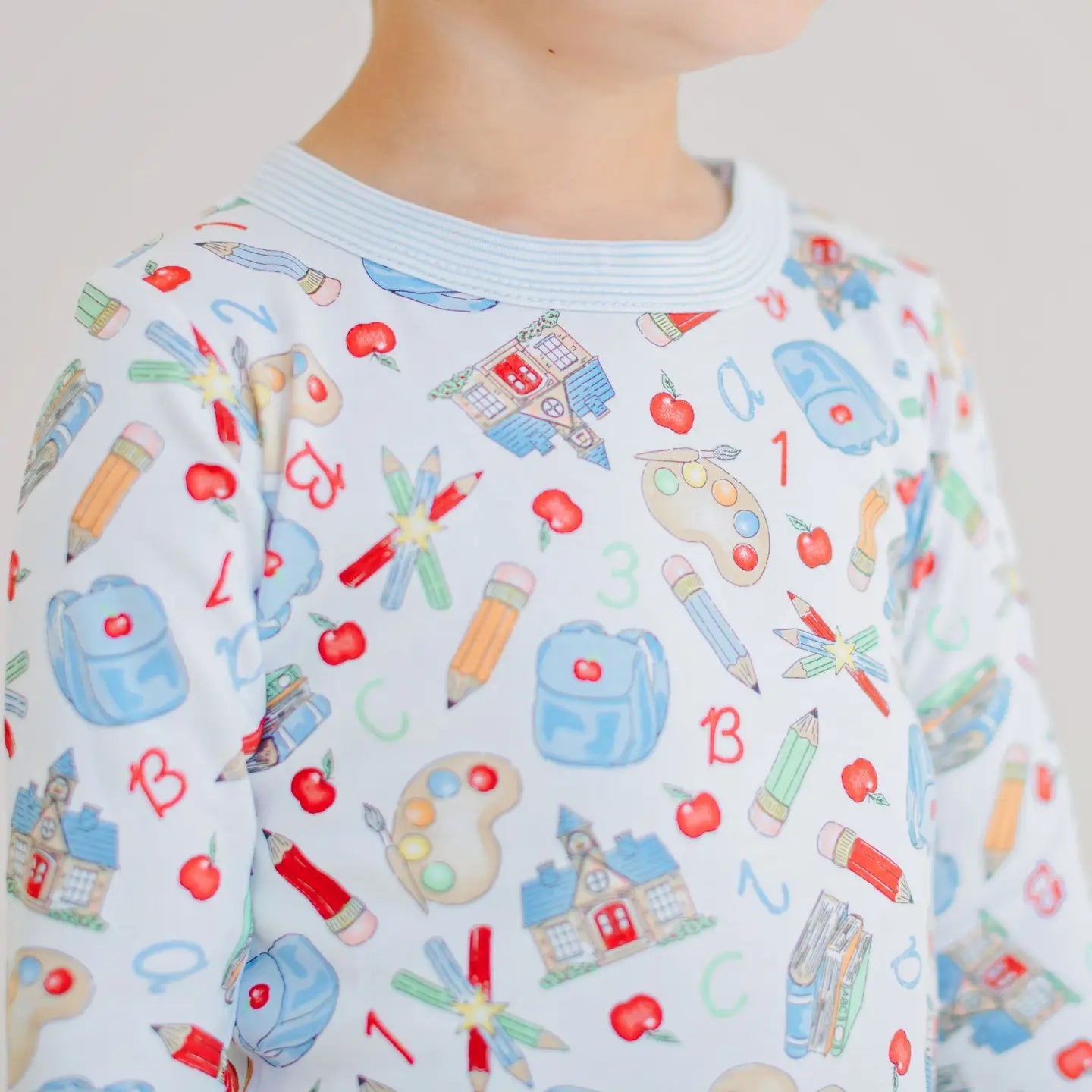 School Day Sweetness Long PJs | Light Blue