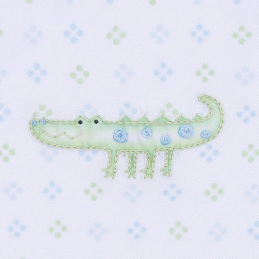 Alligator Pie Embroidered Short Set | Light Blue