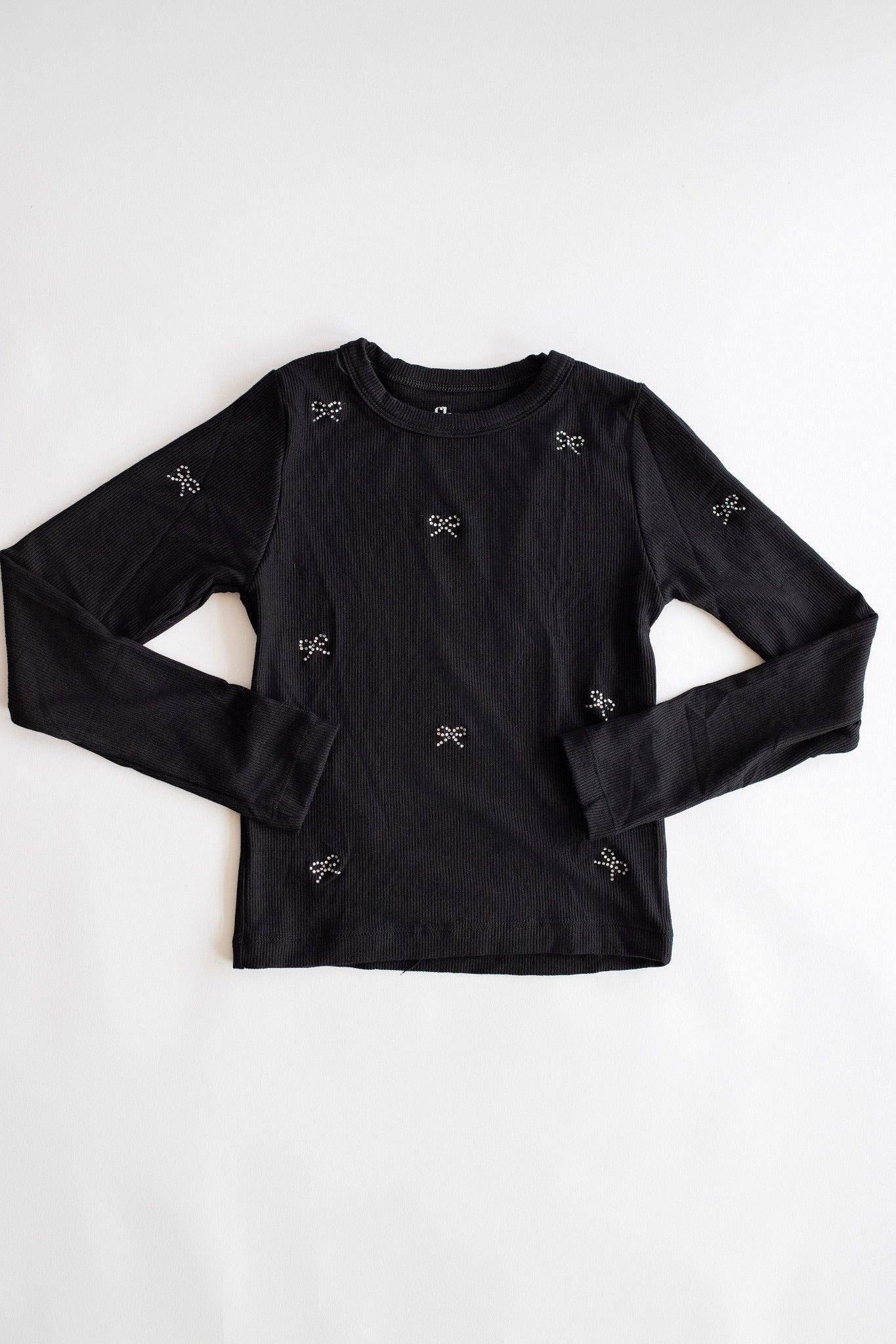 Crystal Bow Long Sleeve | Black