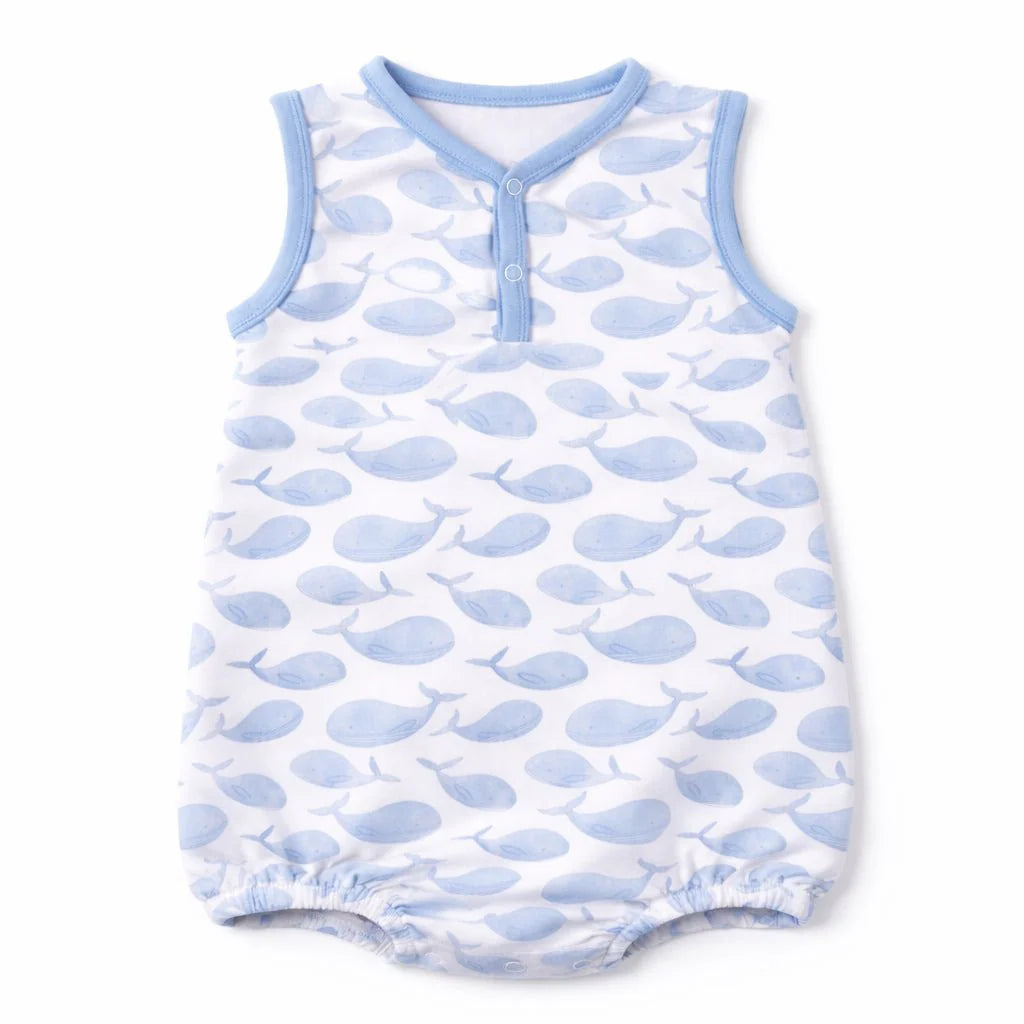 Azure Whales Print Bubble | Light Blue