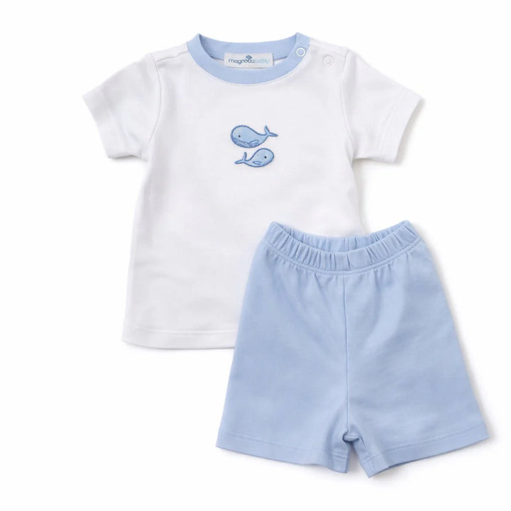 Azure Whales Short Set | Light Blue