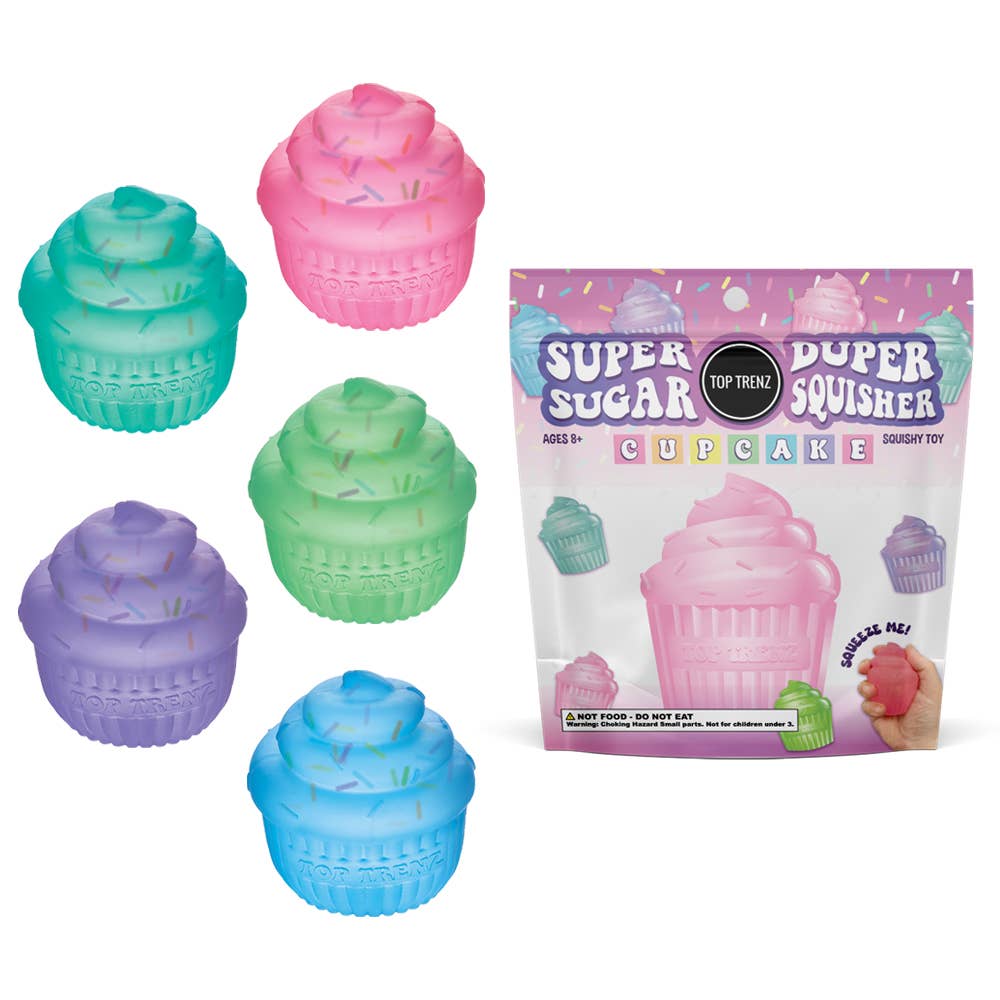 Super Duper Sugar Squisher Toy | Sprinkle Filled Cupcakes
