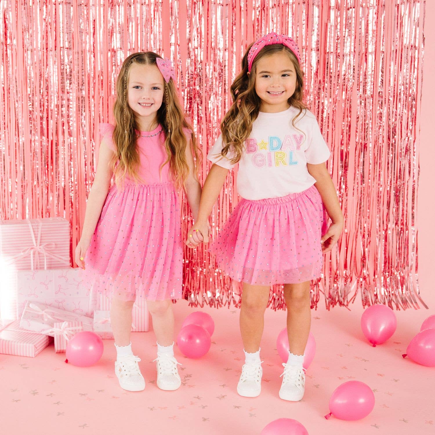 Birthday Girl Rhinestone Patch Short Sleeve T-Shirt