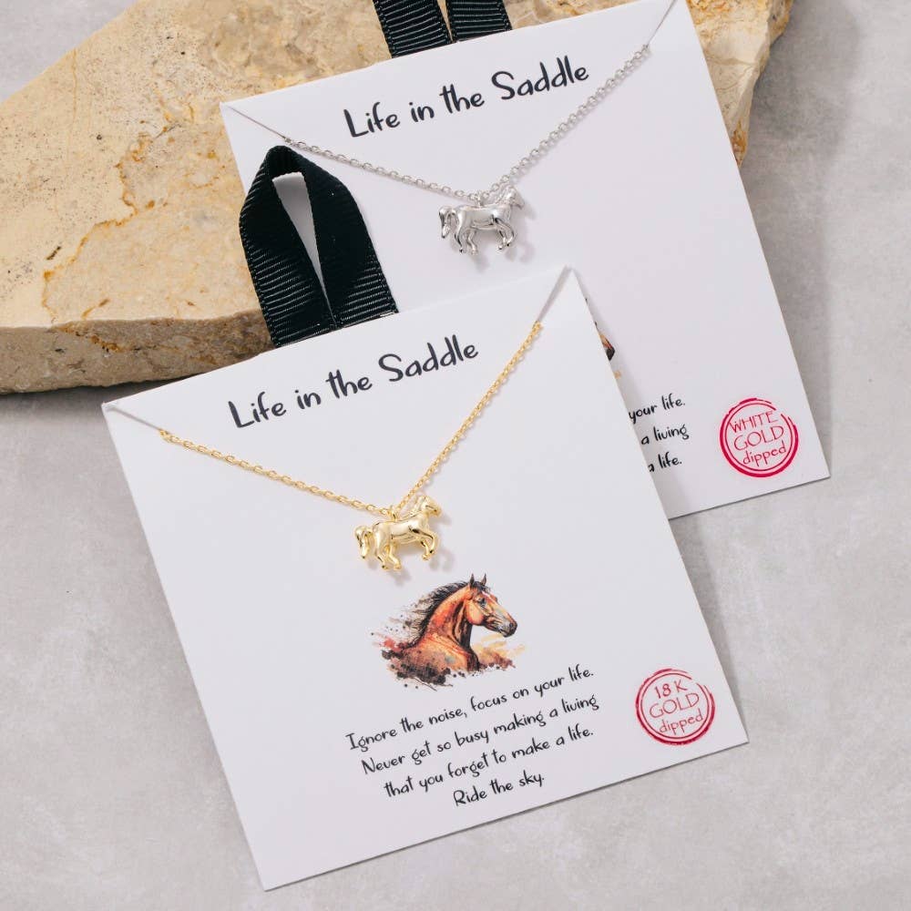 Gold Dipped Horse Pendant Necklace