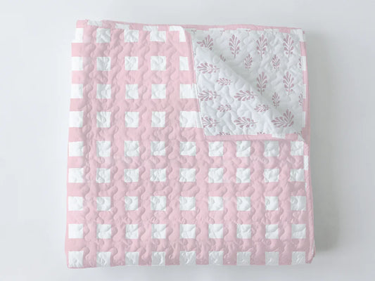 Ellie Pink Plaid Baby Blanket