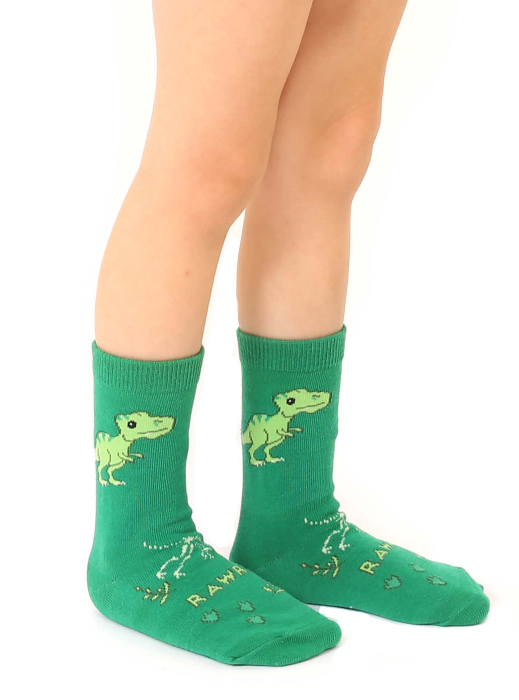 Crew Socks - Kids - Dinosaur - "Rawr"