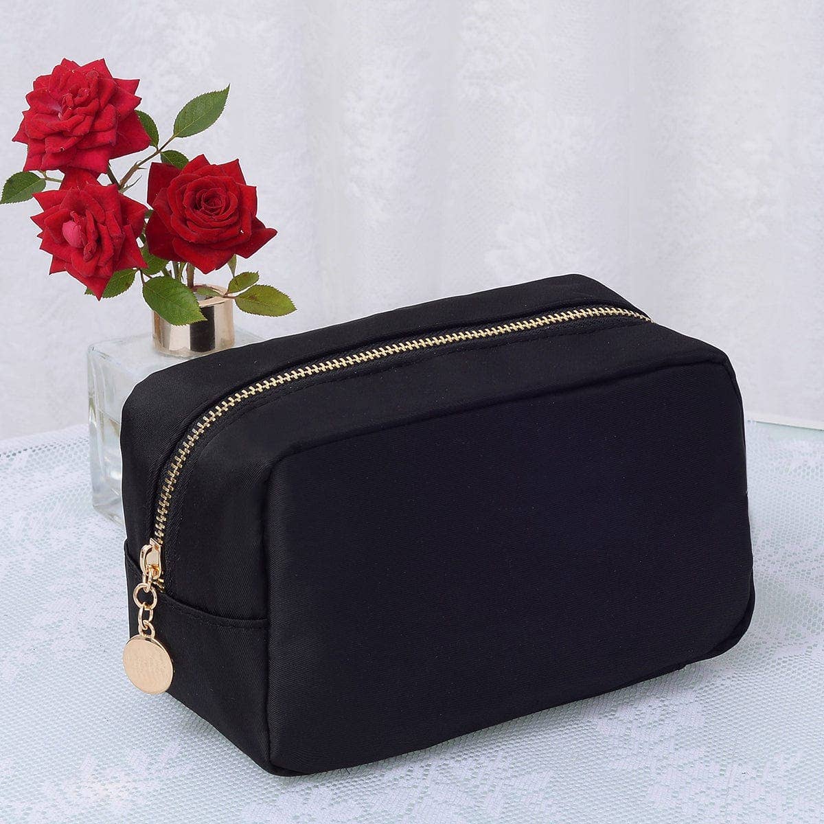 Round Zippered Nylon Pouch Bag (includes 2 complimentary patches)