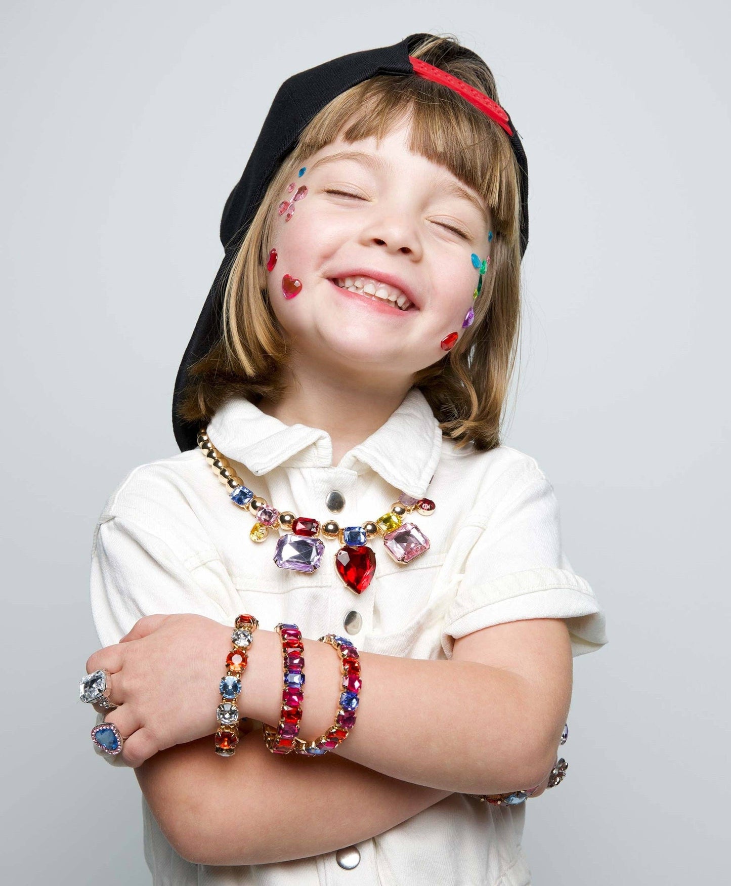 Red Heart Gem Necklace Set