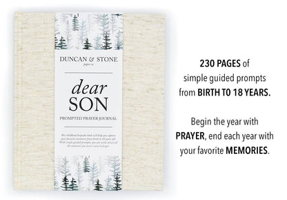 Dear Son Childhood Keepsake Book | Cream