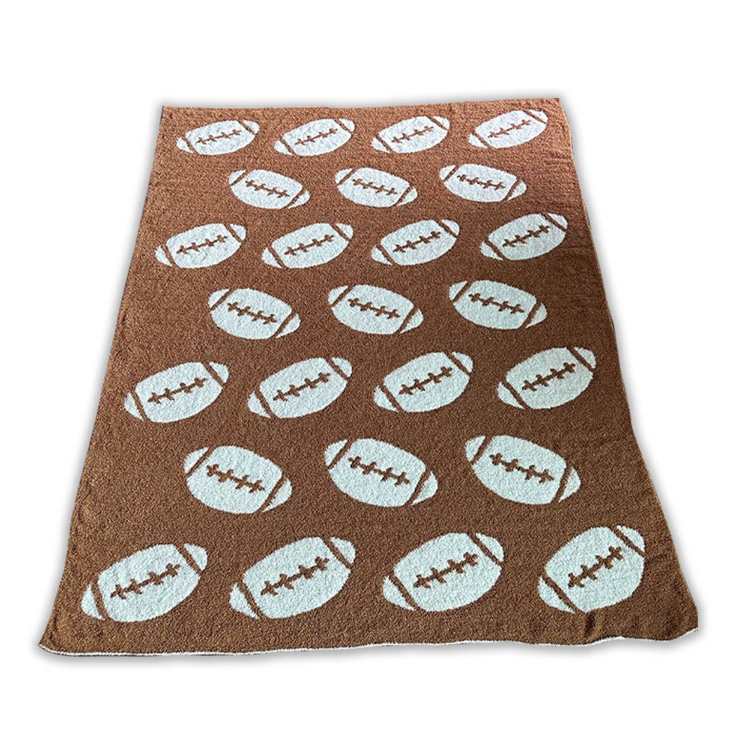 Football Patterned Cozy Throw Blanket