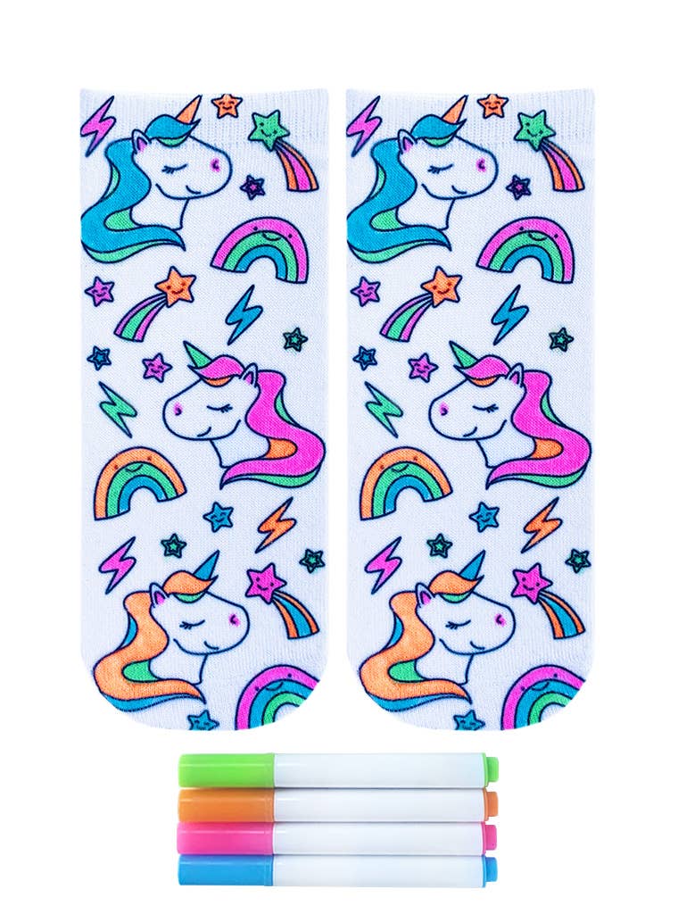 DIY Coloring Kit Socks | Unicorn Galaxy
