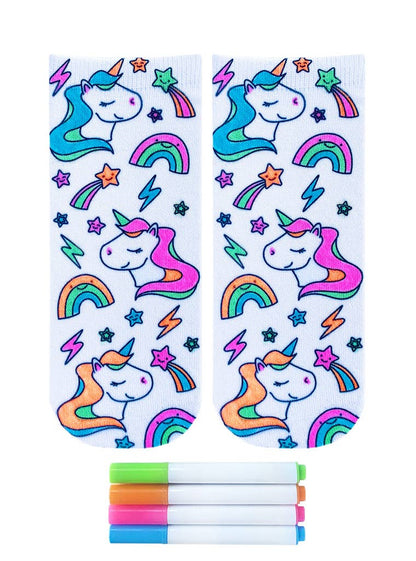 DIY Coloring Kit Socks | Unicorn Galaxy