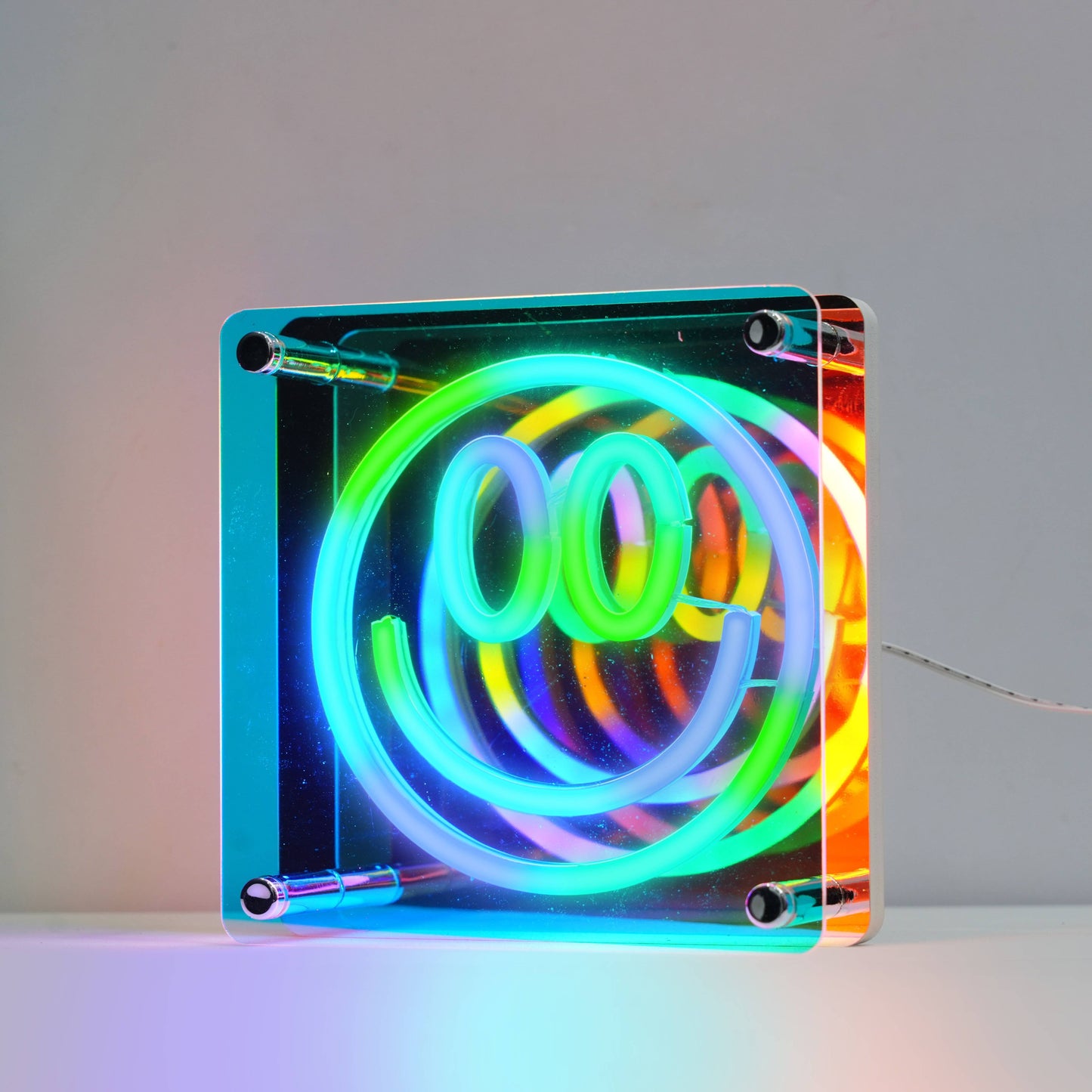 Neon Art Infinity Mirror Lights Wall & Desk Sign-Smile