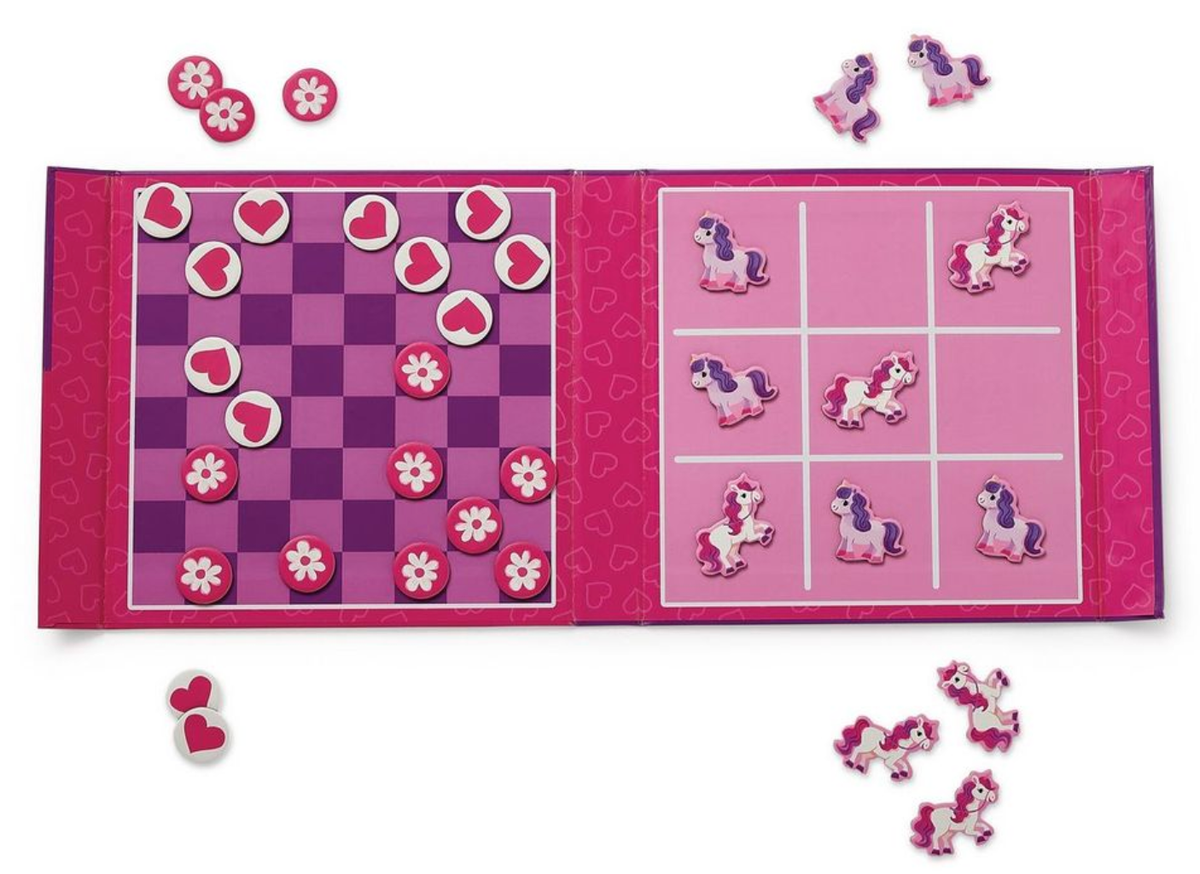Magnetic Game | Tic Tac Toe & Checkers Unicorn