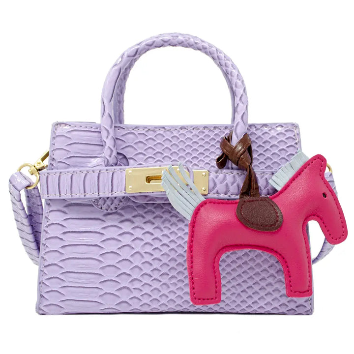 Crocodile Pony Handbag | Lavender