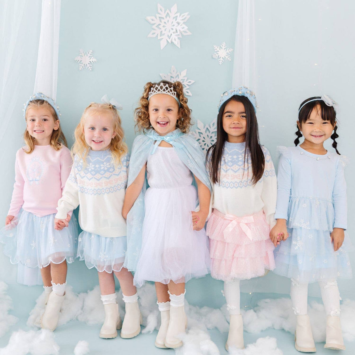 Glitter Snowflake Scalloped Tutu Skirt