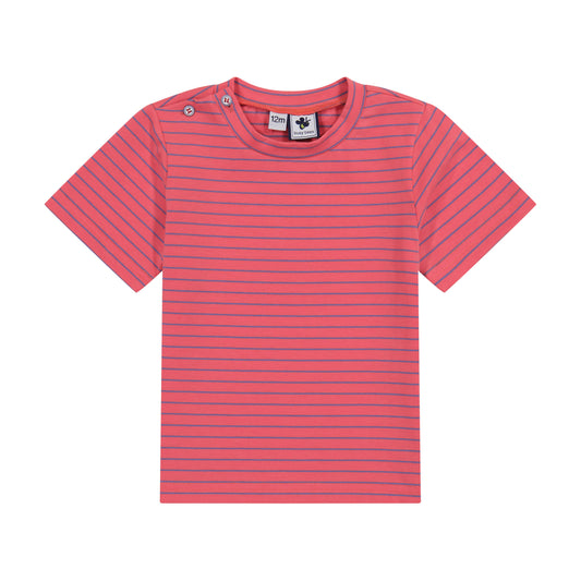 Henry Tee Red Mini Navy Stripe