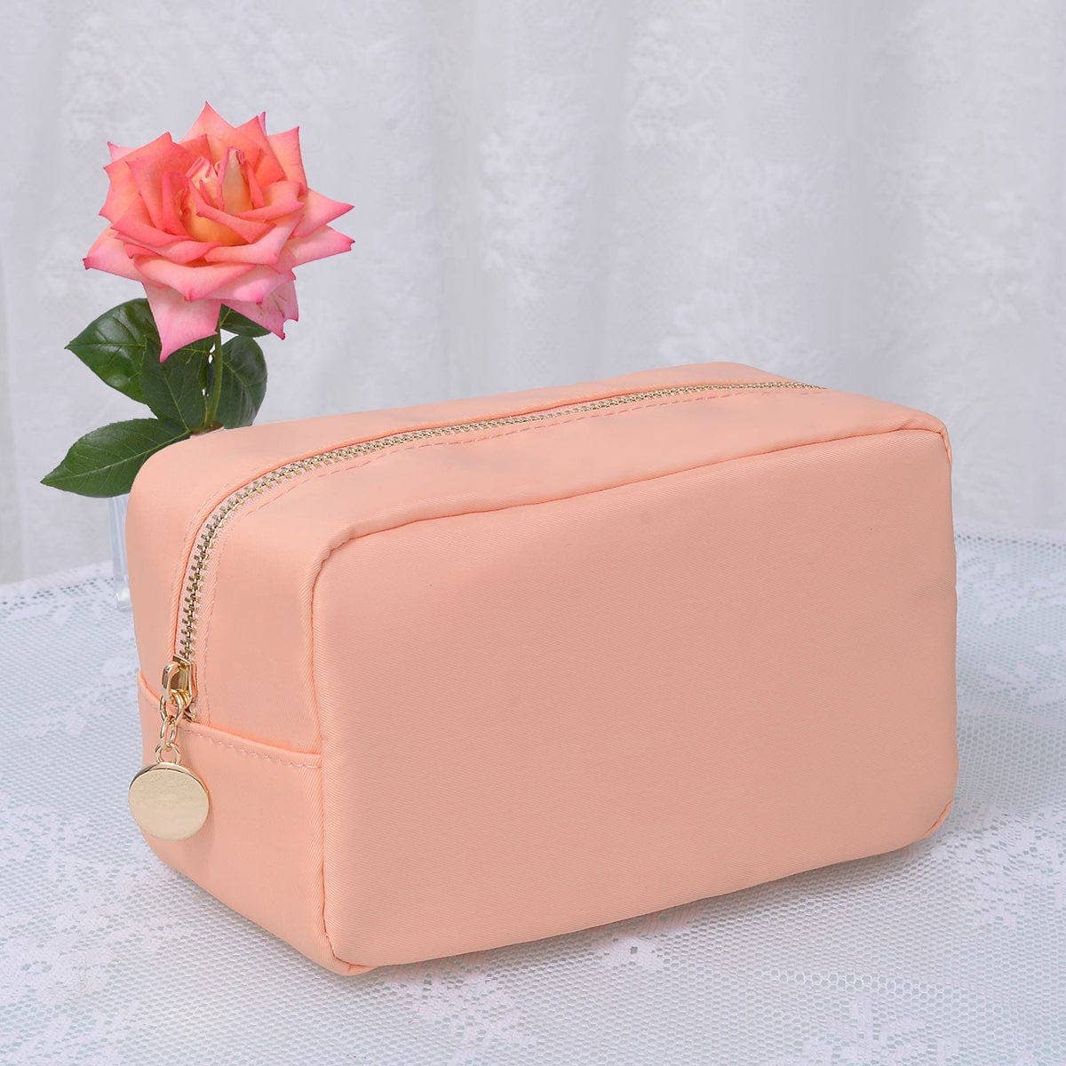 Round Zippered Nylon Pouch Bag (includes 2 complimentary patches)