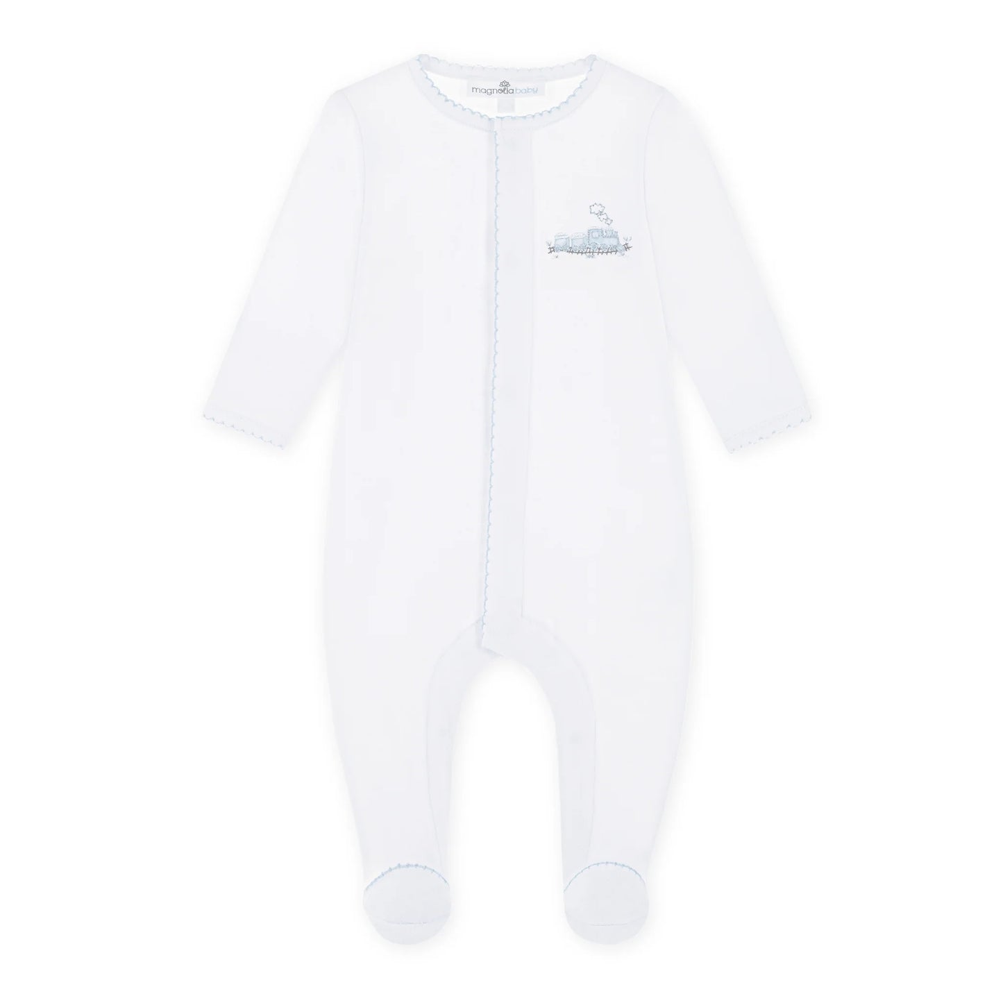 Choo Choo Train Footie | Light Blue