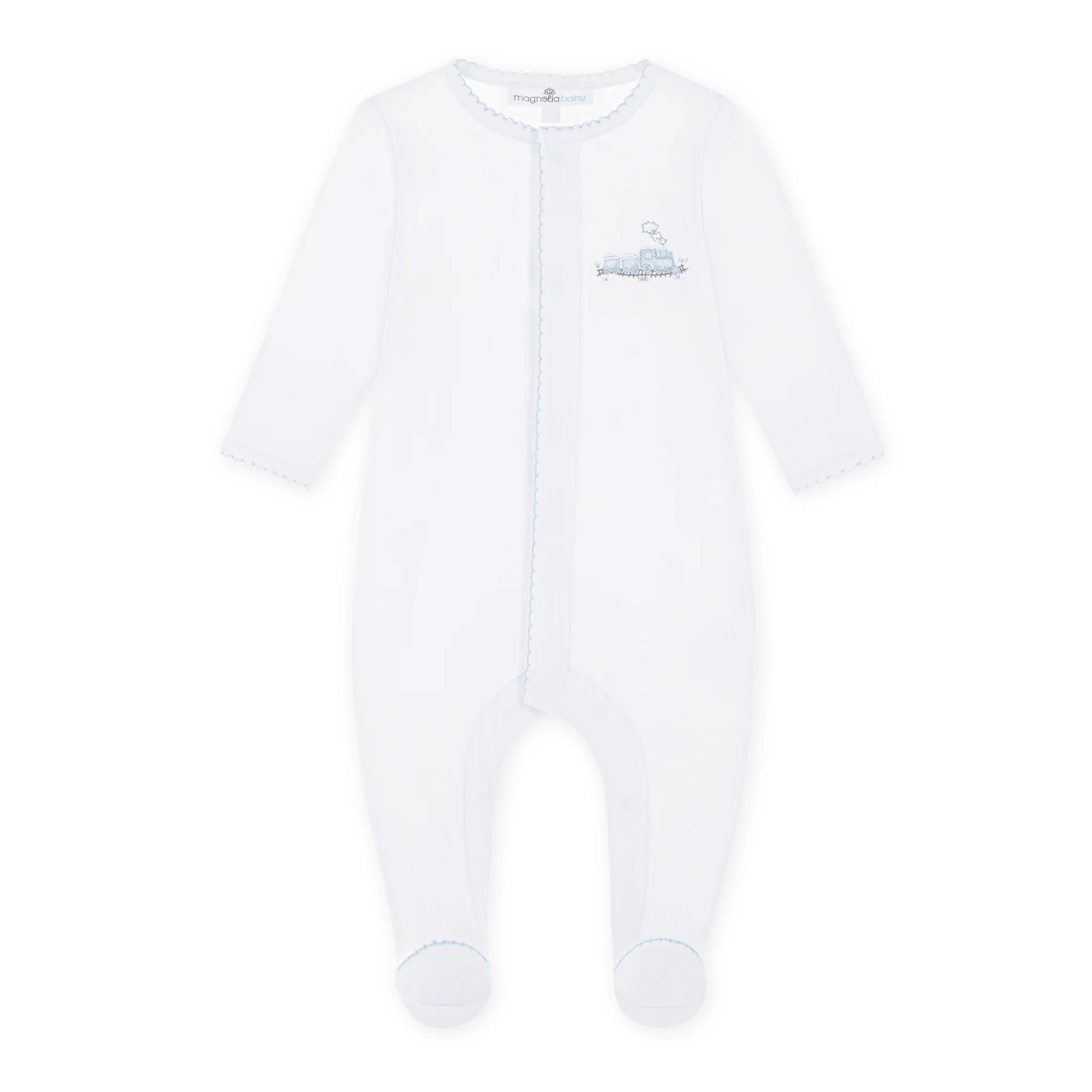 Choo Choo Train Footie | Light Blue