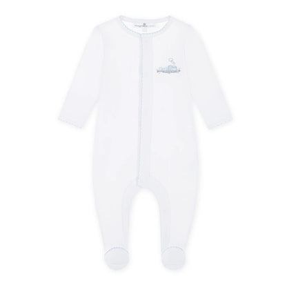Choo Choo Train Footie | Light Blue