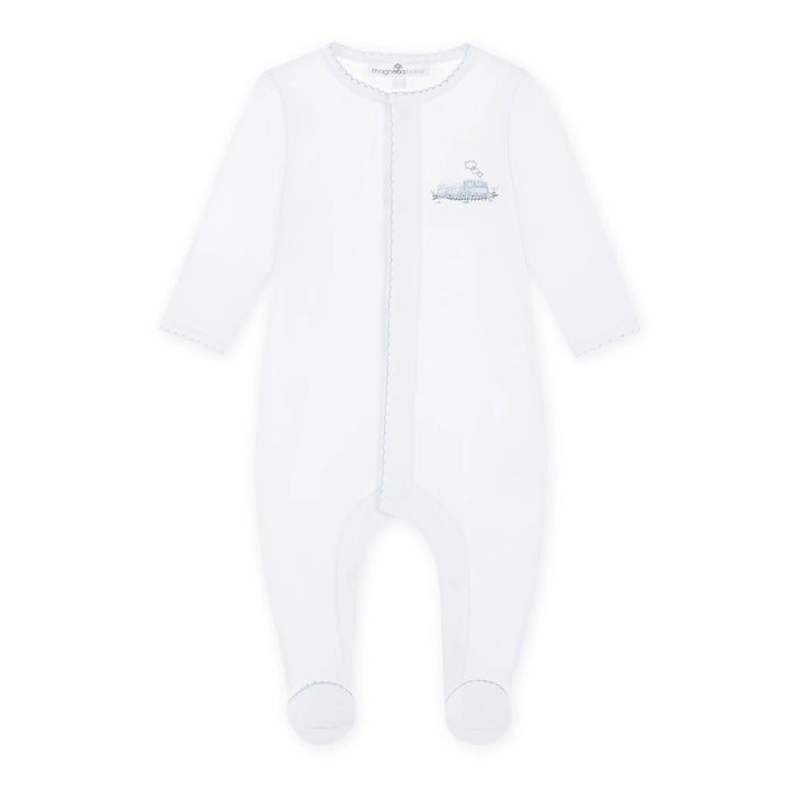 Choo Choo Train Footie | Light Blue
