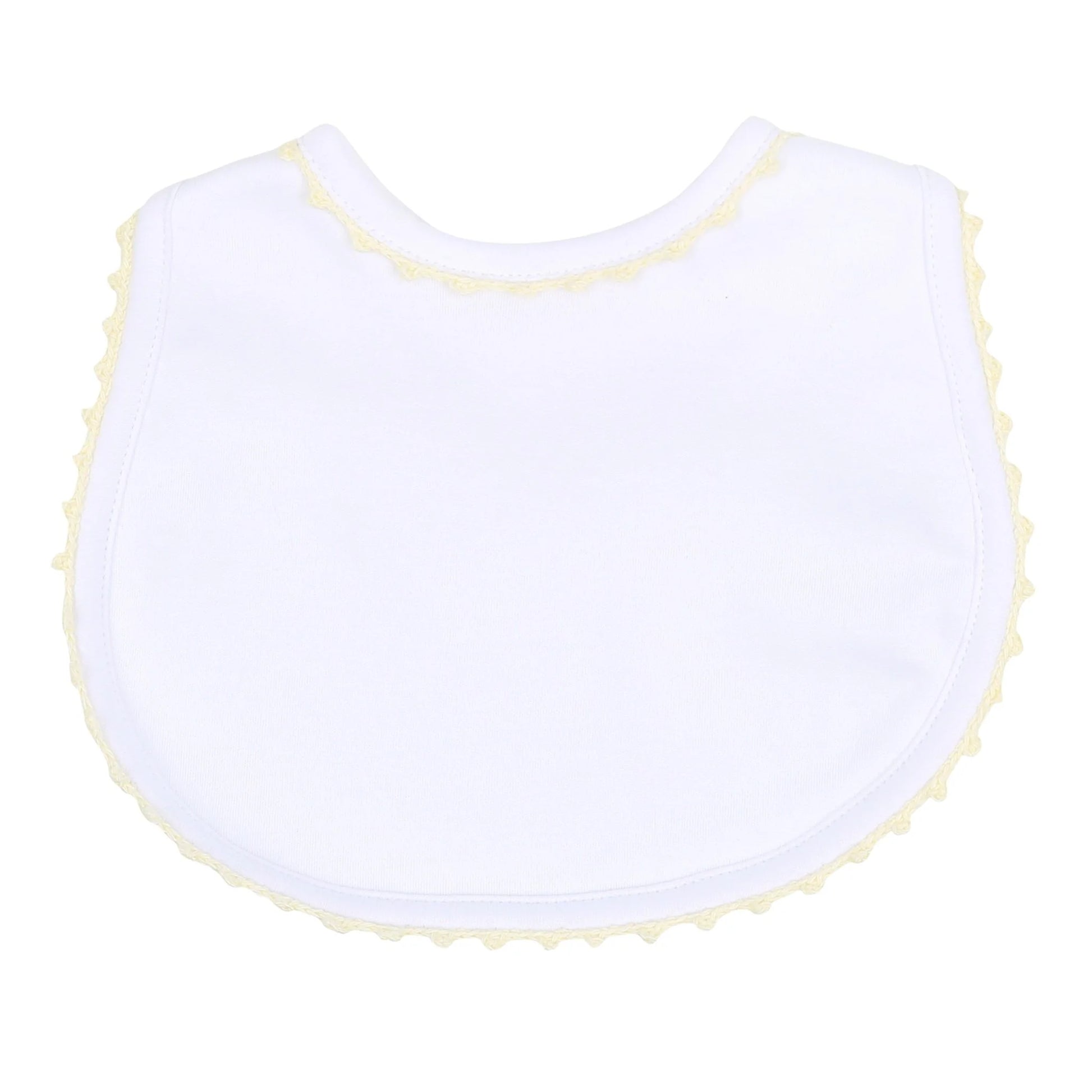 Baby Joy Yellow Crochet Trim Bib